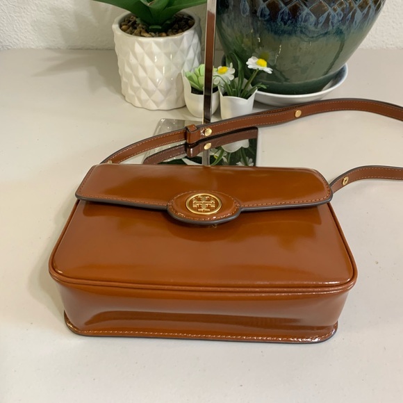 👜💕 TORY BURCH Crossbody Or Shoulder Tan Brown Leather Bag - Picture 9 of 14